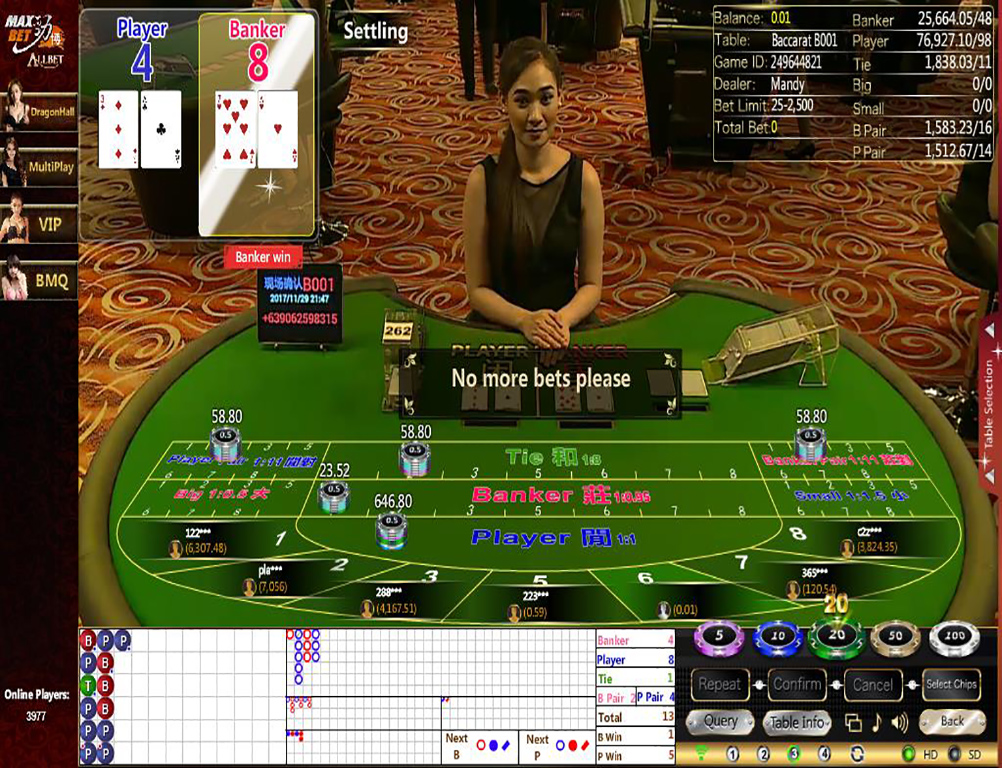 Maxbet Live Casino Baccarat Games